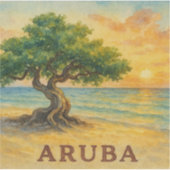 Aruba Eagle Beach Divi Tree Golden Hour Aufkleber (Vorderseite)
