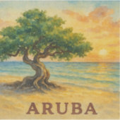 Aruba Eagle Beach Divi Tree Golden Hour Aufkleber (Vorderseite)