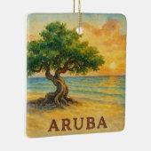 Aruba Eagle Beach Divi Tree Golden Hour Keramikornament (Rechts)