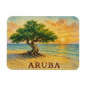 Aruba Eagle Beach Divi Tree Golden Hour Magnet (Horizontal)