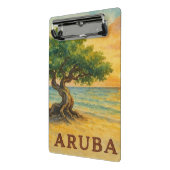 Aruba Eagle Beach Divi Tree Golden Hour Mini Klemmbrett (Gewinkelt2)