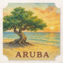 Aruba Eagle Beach Divi Tree Goldene Stunde