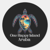 Aruba Eine glückliche Insel Aruban Souvenir Urlaub Runder Aufkleber (Vorderseite)