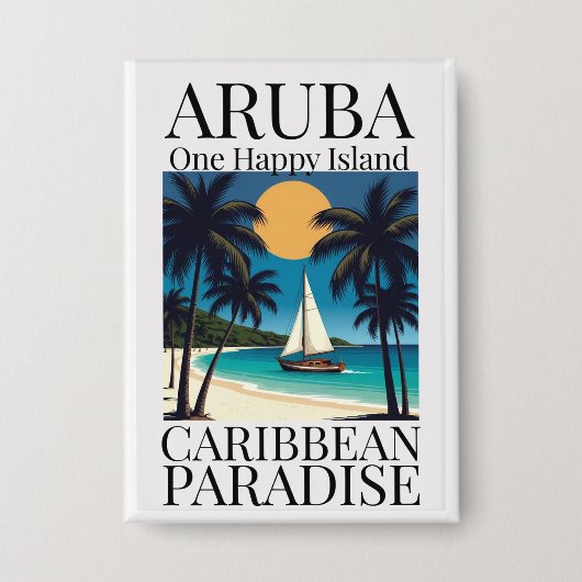 Aruba Eine Glückliche Insel Button (Vorderseite)