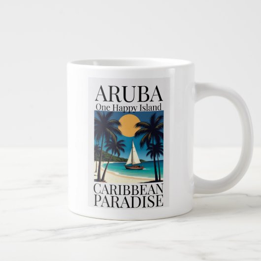 Aruba Eine Glückliche Insel Jumbo-Tasse (Rechts)