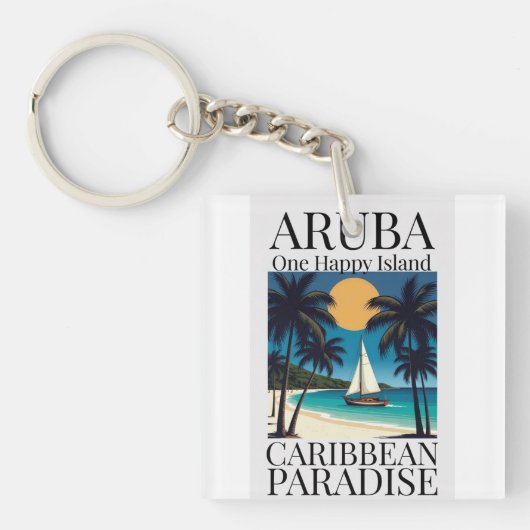 Aruba Eine Glückliche Insel Schlüsselanhänger (Vorderseite)