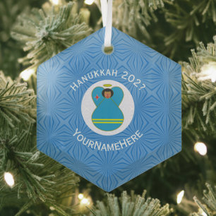 Aruba Engel Hanukkah-Flagge Personalisiert Ornament Aus Glas