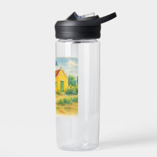 Aruba Esel und Cunucu-Haus Aquarell Trinkflasche