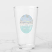 "Aruba Est. 1986" Strand mit Flagge Glas (Rückseite)