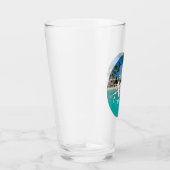 "Aruba Est. 1986" Strand mit Flagge Glas (Rechts)