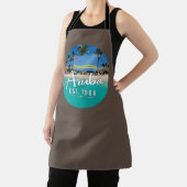 "Aruba Est. 1986" Strand mit Flagge Schürze (InSitu)