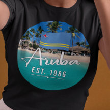 "Aruba Est. 1986" Strand mit Flagge
