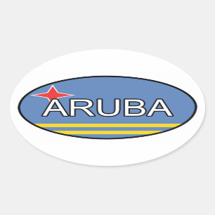 Aruba-Euro-Aufkleber Ovaler Aufkleber