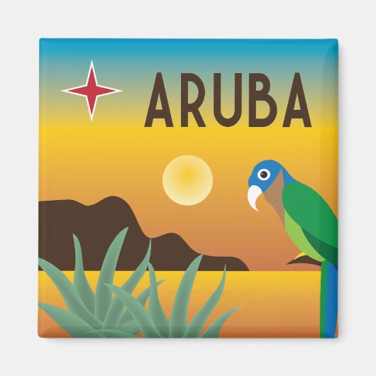 Aruba farbenfrohe Karibikinsel Magnet (Vorne)