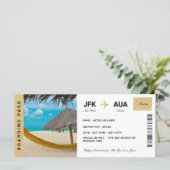 Aruba Ferien Reisen Geschenk Ticket Boarding Pass (Stehend Vorderseite)