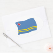 Aruba-Flag-Aufkleber Ovaler Aufkleber (Umschlag)