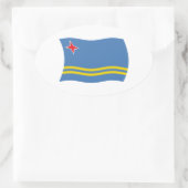 Aruba-Flag-Aufkleber Ovaler Aufkleber (Tasche)