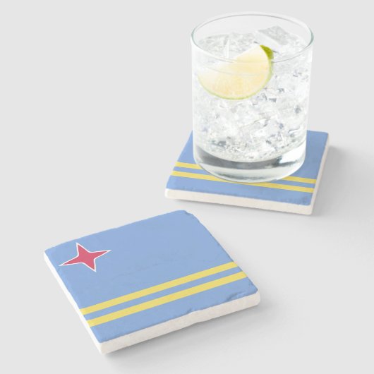 Aruba-Flag-Emblem Steinuntersetzer (Seitenansicht)