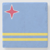 Aruba-Flag-Emblem Steinuntersetzer (Vorderseite)
