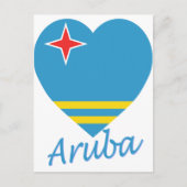 Aruba Flag Herz Postkarte (Vorderseite)