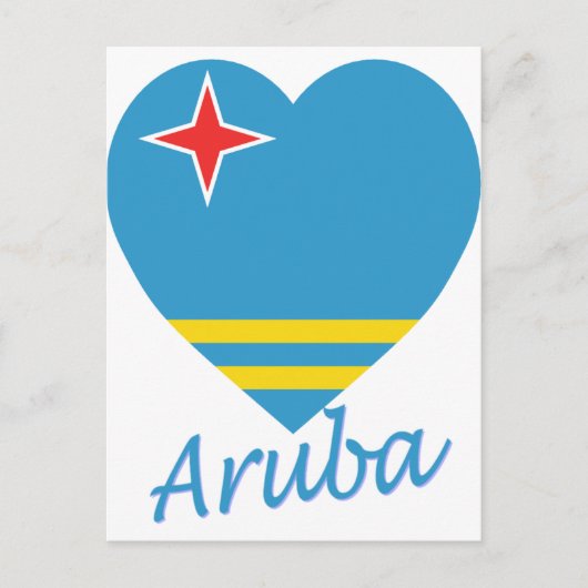 Aruba Flag Herz Postkarte (Vorderseite)