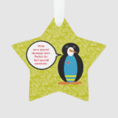 Aruba Flag Holiday Frau Penguin Gespräch Ornament (Vorderseite)