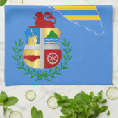 Aruba Flag Map & Emblem Geschirrtuch (Gefaltet)