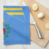 Aruba Flag Map & Emblem Geschirrtuch (Viertel Falte)