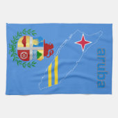 Aruba Flag Map & Emblem Geschirrtuch (Horizontal)