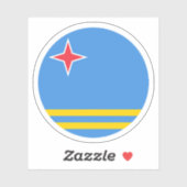 Aruba Flag Round Sticker (Blatt)