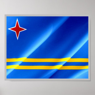 Aruba - Flag Wave - Poster