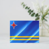 Aruba - Flag Wave - Postkarte (Stehend Vorderseite)