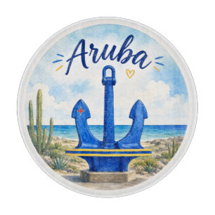 Aruba-Flagge Anker Karibikinsel Reise Souvenir Schneidebrett