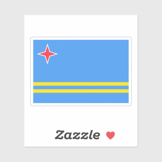Aruba-Flagge Aufkleber (Blatt)