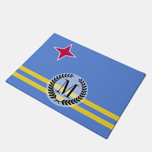 Aruba-Flagge Fußmatte (Schrägansicht)