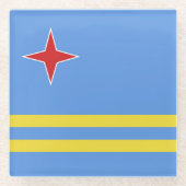 Aruba-Flagge Glasuntersetzer (Vorderseite)