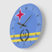 Aruba-Flagge Große Wanduhr (Winkel)