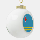 Aruba-Flagge Keramik Kugel-Ornament (Links)