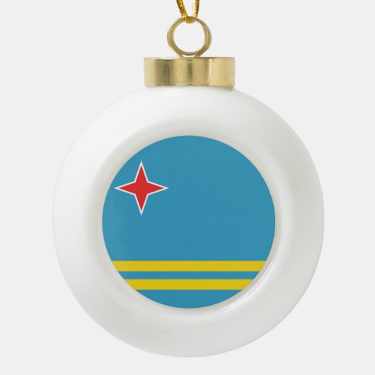 Aruba-Flagge Keramik Kugel-Ornament (Vorderseite)