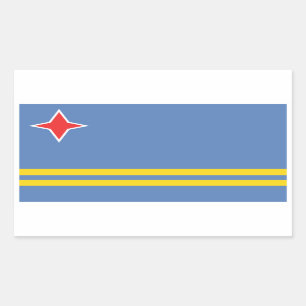Aruba-Flagge Rechteck-Aufkleber Rechteckiger Aufkleber