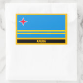 Aruba-Flagge Rechteckiger Aufkleber (Tasche)