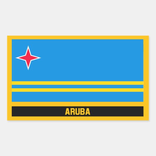 Aruba-Flagge Rechteckiger Aufkleber (Vorderseite)