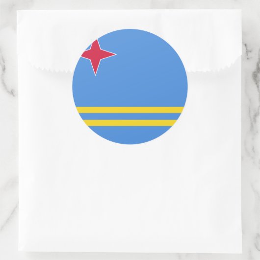 Aruba-Flagge Runder Aufkleber (Tasche)