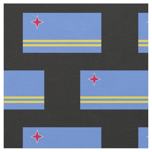Aruba-Flagge Stoff (Nahaufnahme)