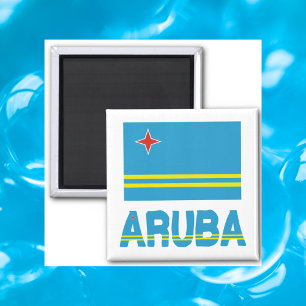 Aruba-Flagge und Aruba Magnet