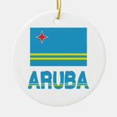 Aruba-Flagge und Wort Keramikornament (Vorne)