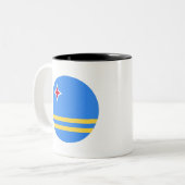 Aruba-Flagge Zweifarbige Tasse (Vorderseite Links)