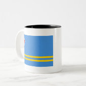 Aruba-Flagge Zweifarbige Tasse (Vorderseite Links)