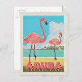 Aruba | Flamingo Beach Postkarte (Vorne/Hinten)