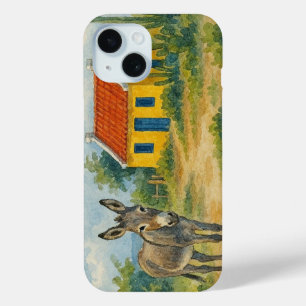 Aruba Gelbes Cunucu-Haus mit Esel Aquarell Case-Mate iPhone Hülle